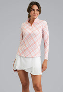 New Ibkul Tony Print Long Sleeve Mock Neck Top MSP $105-1
