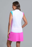 New Ibkul Color Block Print Sleeveless Polo MSP $92-2