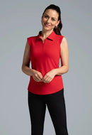 New Solid Sleeveless Polo - Red Size S MSP $90-1