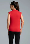 New Solid Sleeveless Polo - Red Size S MSP $90-2
