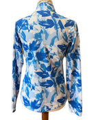 Lady Hagen Blue Floral Long Sleeve UV Top Size S-2
