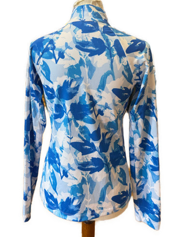 Lady Hagen Blue Floral Long Sleeve UV Top Size S - 0