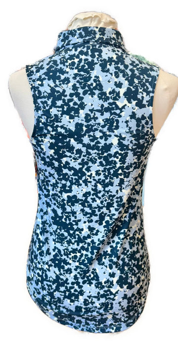 Bad Birdie Women's Teal Print Sleeveless Golf Polo Size XS MSP$78 - 0