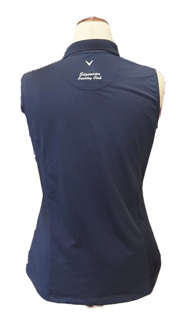 Callaway Women's Navy Floral Sleeveless Golf Polo w/ Back Logo Size L - 0