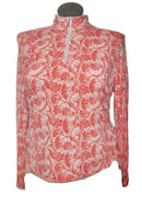 GGBlue Women's Red & White Patterned Golf Pullover Size L-1