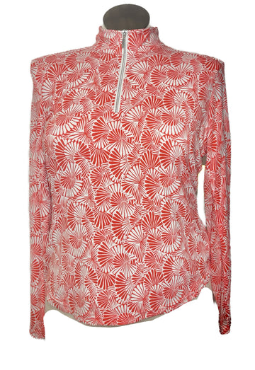 GGBlue Women's Red & White Patterned Golf Pullover Size L