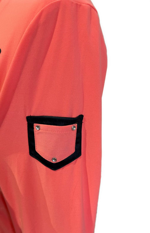 Jamie Sadock Coral & Black Full-Zip Jacket Size M MSP$119