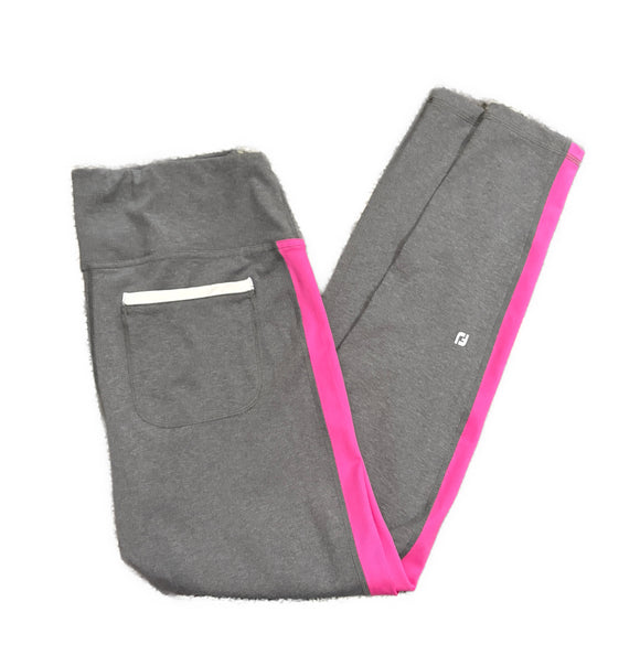 Footjoy Women's Heather Gray & Pink Golf Leggings Size L MSP$85