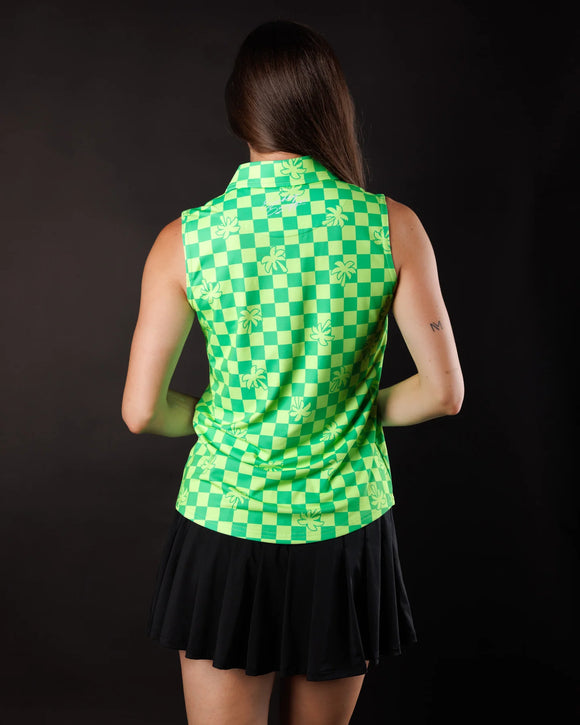 New Sunday Swagger Women's Gridlock Sleeveless Golf Polo