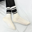 New Women's Crew Yoga Pilates Socks - Ivory/Black-2