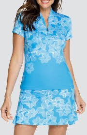 New Tail Acivewear Women's Rosalia Short Sleeve Golf Top - Floraline Fade