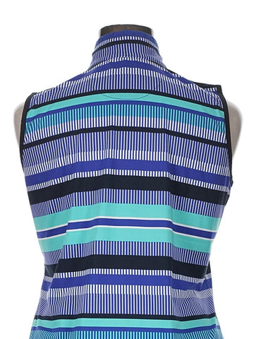 Tail Activewear Women's Multicolored Striped Sleeveless Golf Polo Size XL - 0