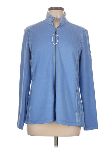 New Greg Norman Women's Periwinkle Full-Zip Sweater w/ Logo Size L