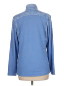 New Greg Norman Women's Periwinkle Full-Zip Sweater w/ Logo Size L-3