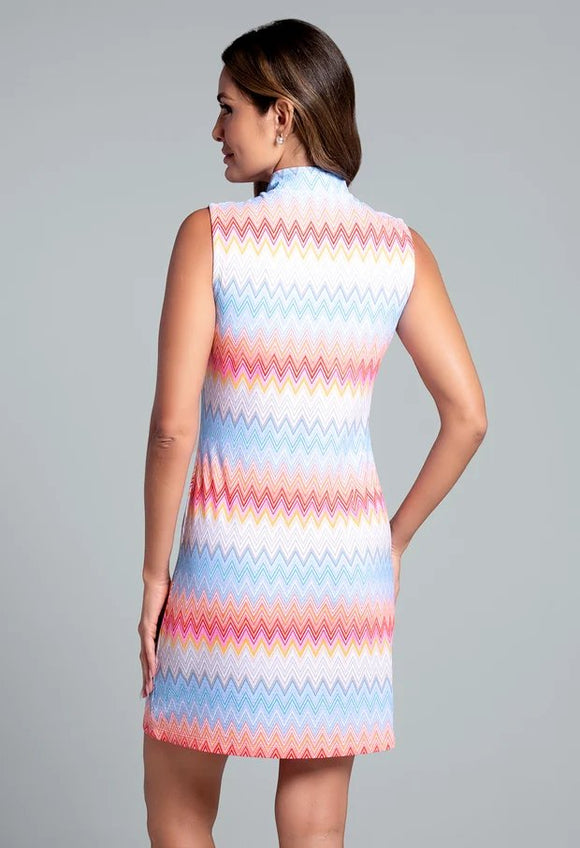 New Ibkul Susan Sleeveless Zip Mock Dress MSP $128