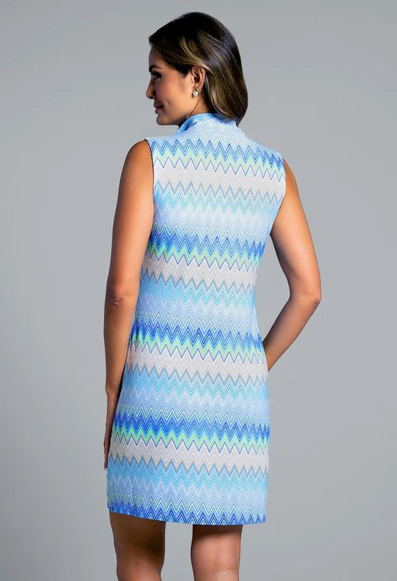 New Ibkul Susan Sleeveless Zip Mock Dress MSP $128