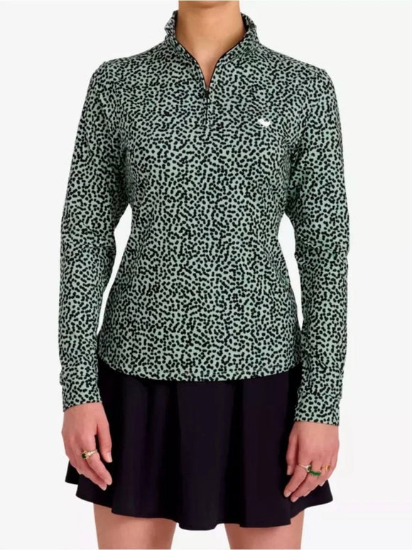 Bad Birdie 1/4 Zip Mock Pullover - Mint Chip Size L MSP $100