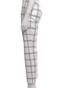 New Tory Sport Women's Printed Tech Twill Golf Pants - White Plaid Size 12 MSP$220-3