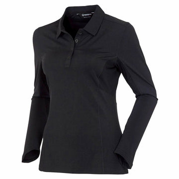 Sunice Black Long Sleeve Women's Polo Size S