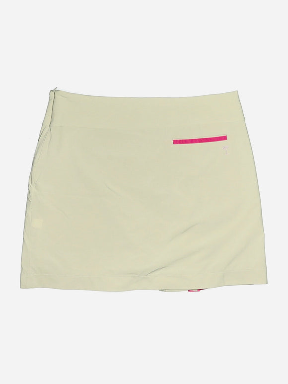 Golftini Tan Holiday Pleated Skort w/ Pink Accent Size 4 MSP$128
