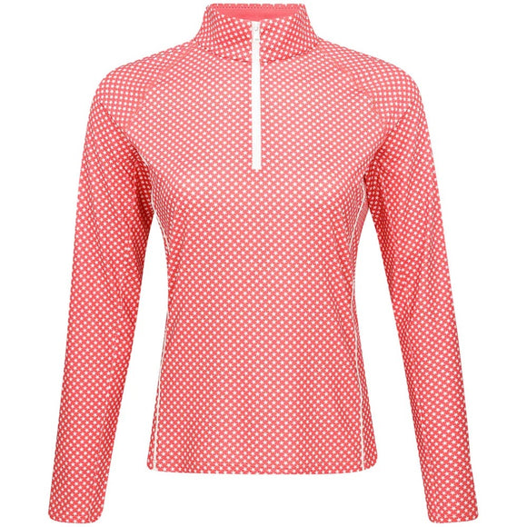 New Women's RLX Red Sky Summer Stars 1/4 Zip Pullover w/ Logo  Size L  MSP$148