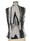 Jamie Sadock Black & Gray Sleeveless Snap Golf Top Size M MSP$95-2