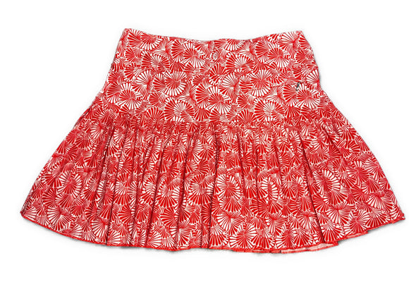 GGBlue Women's Red & White Print Pleated Golf Skort Size L