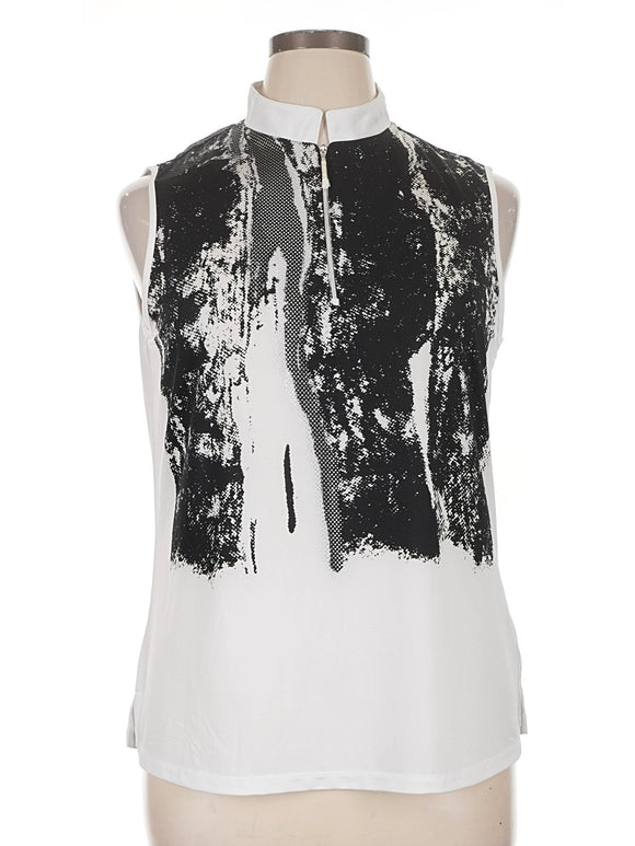 New Jamie Sadock Women's White & Black Sleeveless Golf Top Size XL MSP$90
