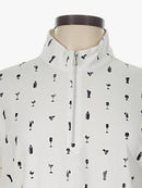 New San Soleil White & Black Cocktails Print Long Sleeve Sun Shirt Size L MSP$90-4