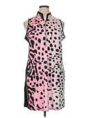 New Jamie Sadock Pink & Black Animal Print Sleeveless Golf Dress Size XL MSP$120-1