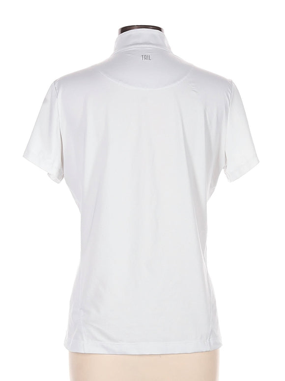 Tail Activewear White Zip Mock Golf Top Size L MSP$90
