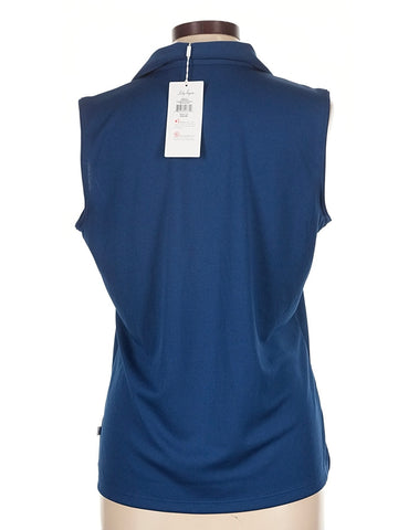 New Lady Hagen Blue V-neck Sleeveless Golf Polo Size L - 0