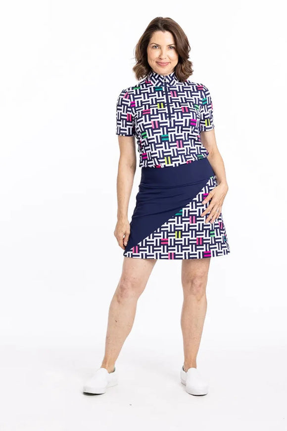 New Kinona Sport Keep it Covered Short Sleeve Golf Top - Maze for Days Size S