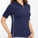 New Kinona Sport Navy Keep it Covered Short Sleeve Golf Top Size L MSP$118-1