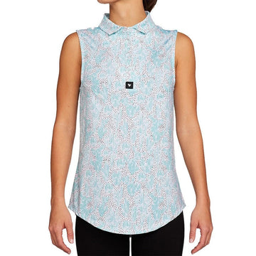 New Bad Birdie Women's Cactus Cooler Sleeveless Golf Polo Size S MSP$72