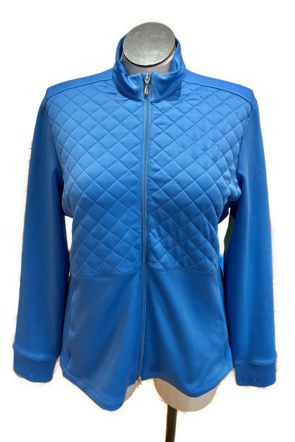 Greg Norman Pale Blue Quilted Full Zip Jacket Size XL