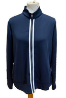 Greg Norman Full Zip Jacket Navy w/ White Accents Size XL-1