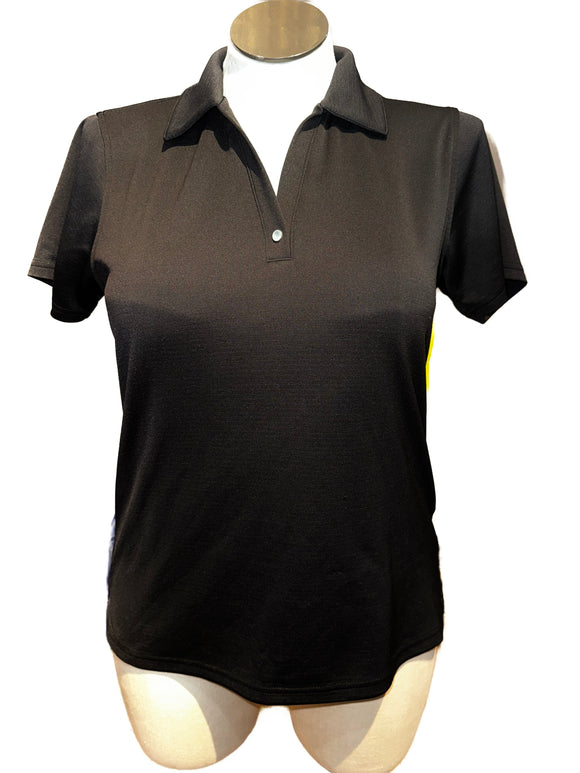 Pebble Beach Women's Solid Black Short Sleeve Golf Top Size XL