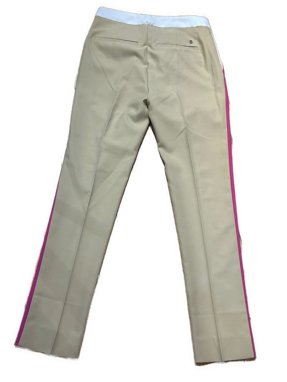 New G/Fore Women's Technical Twill Golf Pant - Tan, White & Pink Size 0 MSP$245