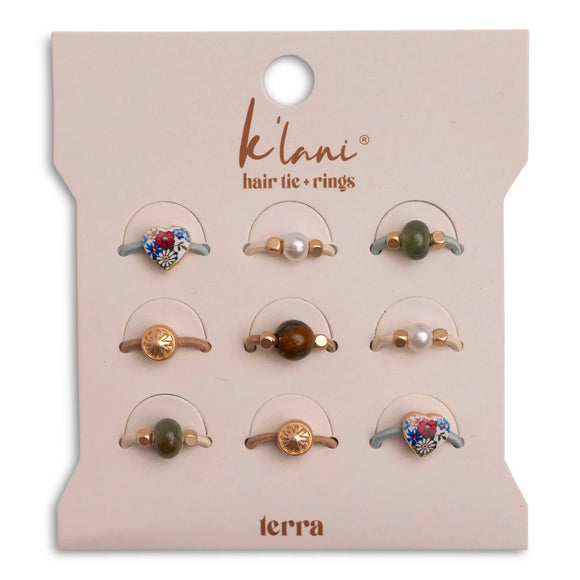 New K'lani "Terra" Earth Tones Hair Tie Rings