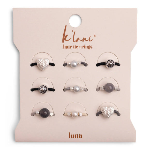 New K'lani "Luna" Silver & Cool Toned Hair Tie Rings