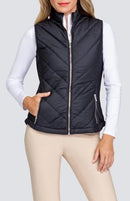 New Tail Activewear Black Sonny Quilted Golf Vest Size S MSP$119-1