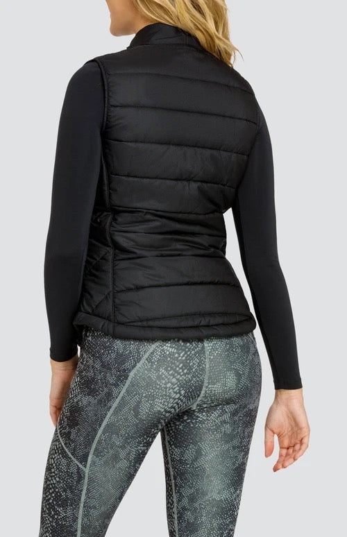 New Tail Activewear Black Sonny Quilted Golf Vest Size S MSP$119