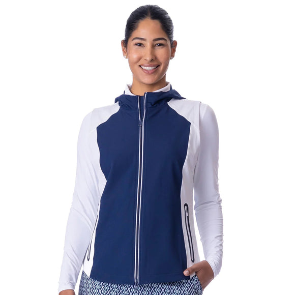 New Belyn Key Women's Navy Hampton Wind Golf Vest Size XL MSP$194