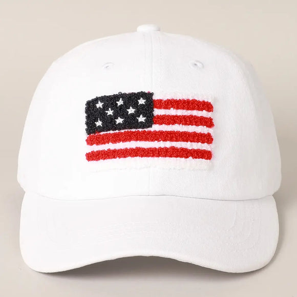 New American Flag Chenille Patch Baseball Cap