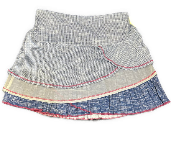Lucky in Love Denim Heather & Mesh Tier Skort w/ Pink Surge Size XS