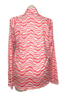 New Lady Hagen 1/4 Zip Pullover Pinks & White Abstract Stripes Size XXL-2