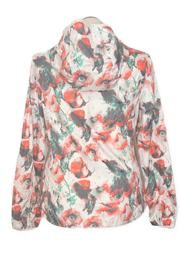 Nivo Women's Poppy Print Hooded Windbreake Jacket Size L MSP$110