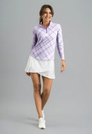 New Ibkul Tony Print Long Sleeve Mock Neck Top MSP $105-2