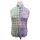 Jamie Sadock Green & Lavender Halved Sleeveless Golf Mock Neck Top Size XL-3